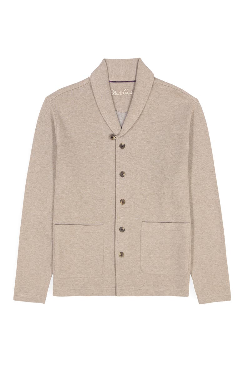 Adriano Shawl Collar Cotton Cardigan, Alternate, color, TAN