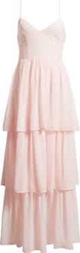 BP. Tiered Chiffon Maxi Cocktail Dress
