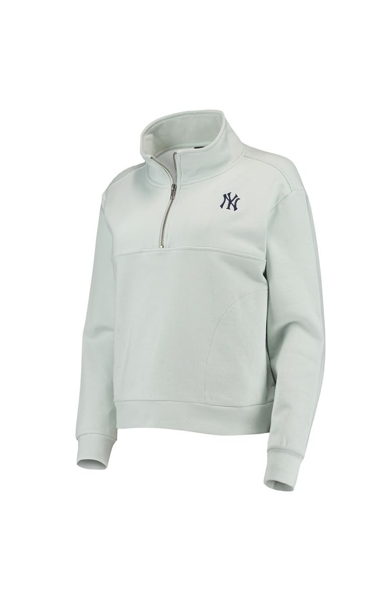 THE WILD COLLECTIVE Women's The Wild Collective Light Blue New York Yankees Two-Hit Quarter-Zip Pullover Top, Alternate, color, Light Blue
