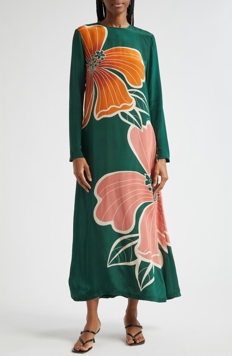 FARM Rio Honolulu Flowers Long Sleeve Maxi Dress, Main, color, 