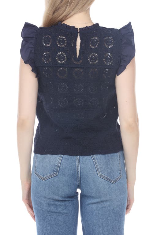 RAIN AND ROSE RAIN AND ROSE OPENWORK COTTON TOP 