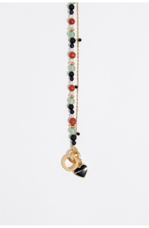 Bimba Y Lola Double-layer Heart Logo Chain Stones Necklace In Multi