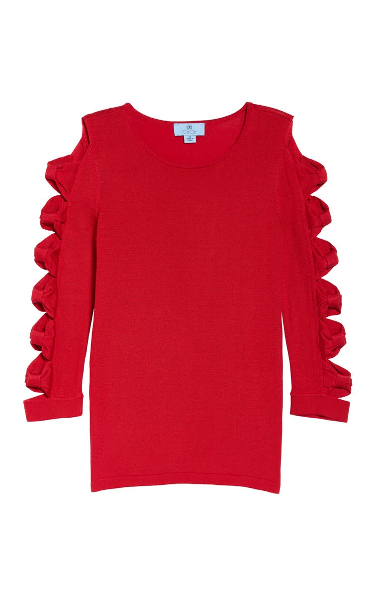 CeCe Bow Sleeve Crewneck Sweater, Alternate, color, 