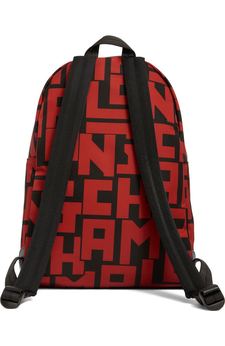 Longchamp Le Pliage Medium Backpack, Alternate, color, Black/ Brick