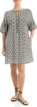 MAX STUDIO Floral Puff Sleeve Shift Dress