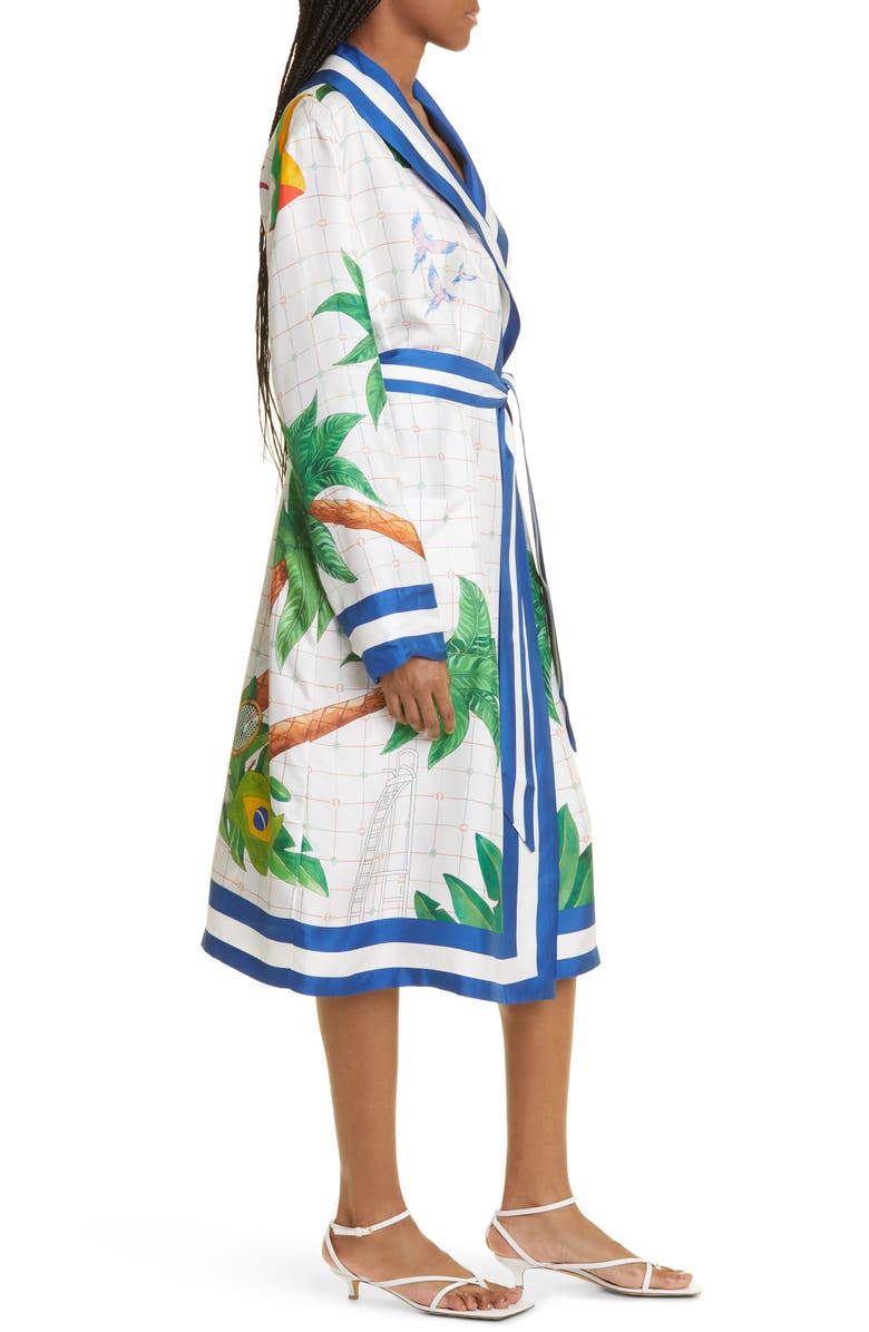 Casablanca Print Silk Robe, Alternate, color,