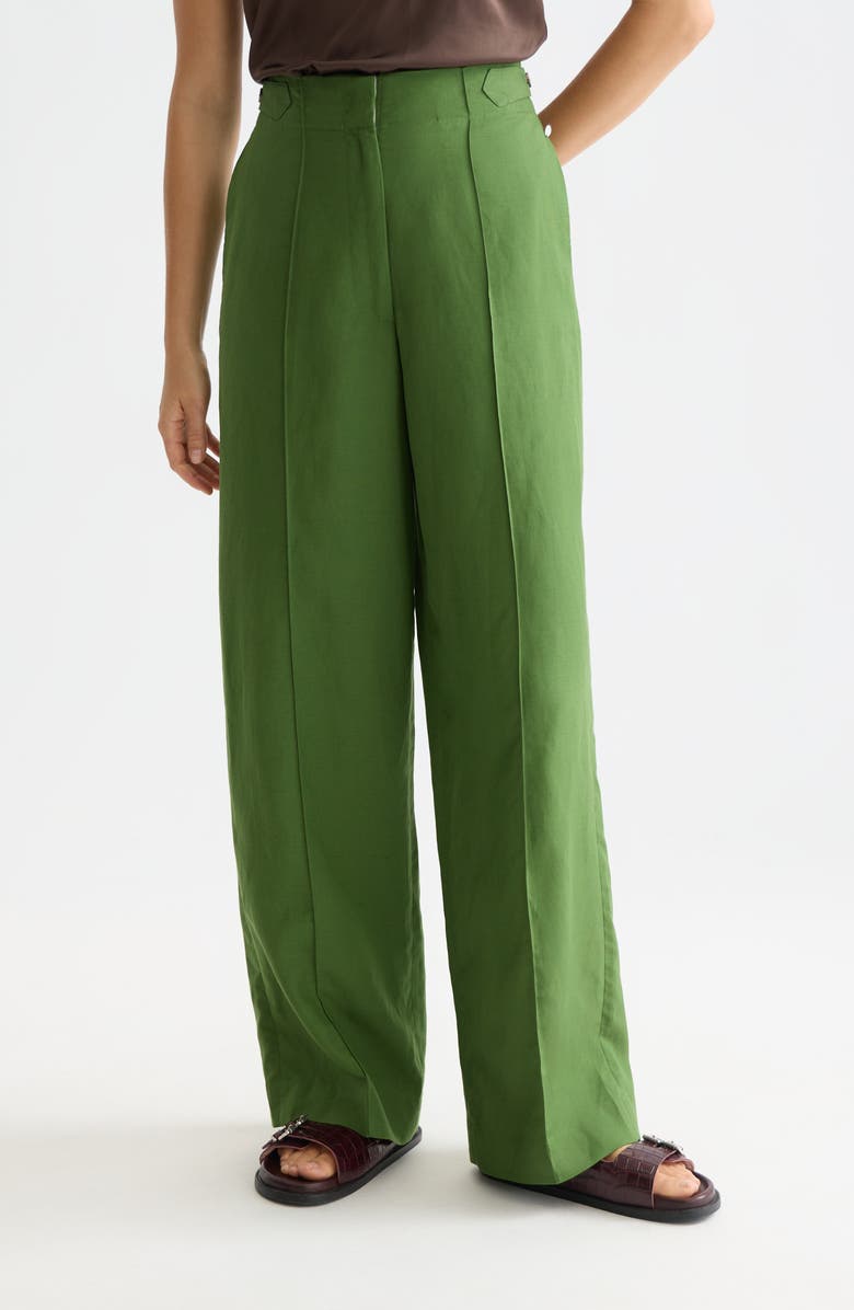Scotch & Soda Lou High Rise Wide Leg Pants, Main, color, Garden Green