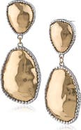 JARDIN Hammered Organic Milgrain Drop Earrings