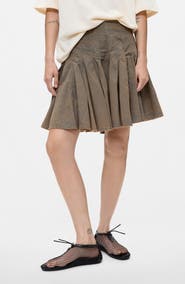 Desigual Pleated Cotton Miniskirt