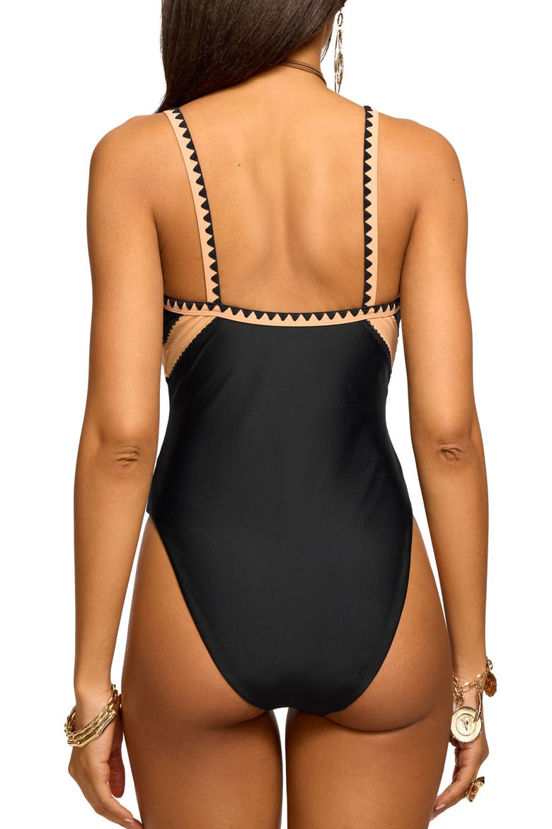 Justine One-Piece Swimsuit, Alternate, color, BLACK COLORBLOCK