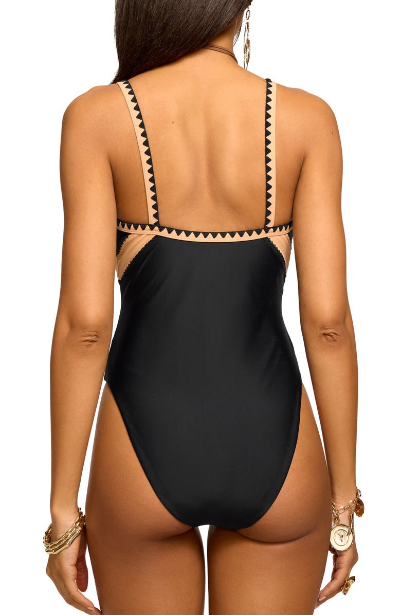 Ramy Brook Justine One-Piece Swimsuit, Alternate, color, Black Colorblock