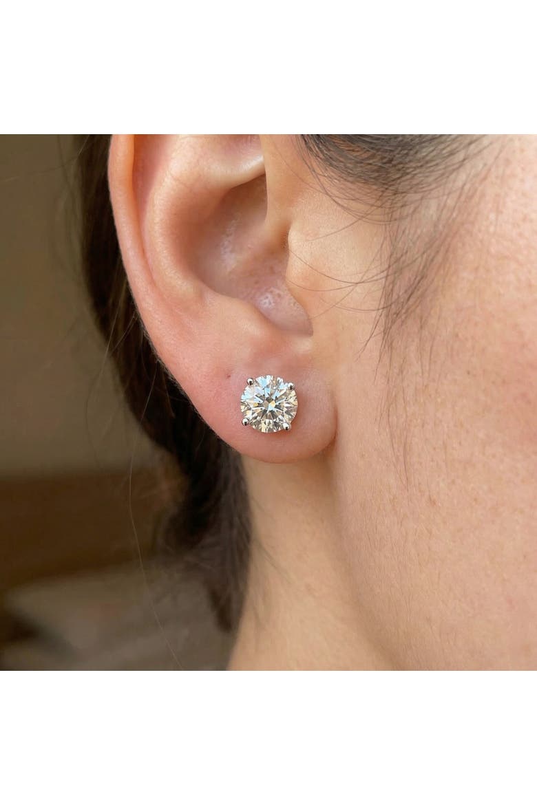 4 Ct T.W. Round Diamond Screw Back Studs 14k Gold Lab Grown, Alternate, color, 14k White Gold