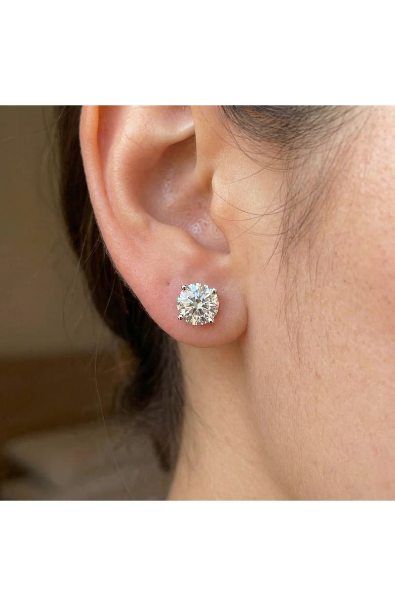 Bliss Diamond 4 Ct T.W. Round Diamond Screw Back Studs 14k Gold Lab Grown, Alternate, color, 14K White Gold