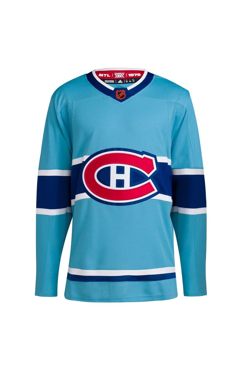 adidas Men's adidas Light Blue Montreal Canadiens Reverse Retro 2.0 Authentic Blank Jersey, Alternate, color, 