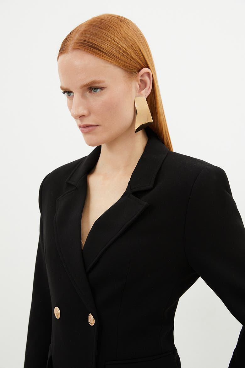 Tailored Double Breasted Blazer, Alternate, color, Black