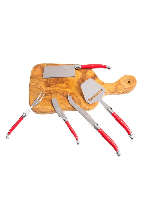 French Home 5-piece Assorted Cheese Knife Set In Red