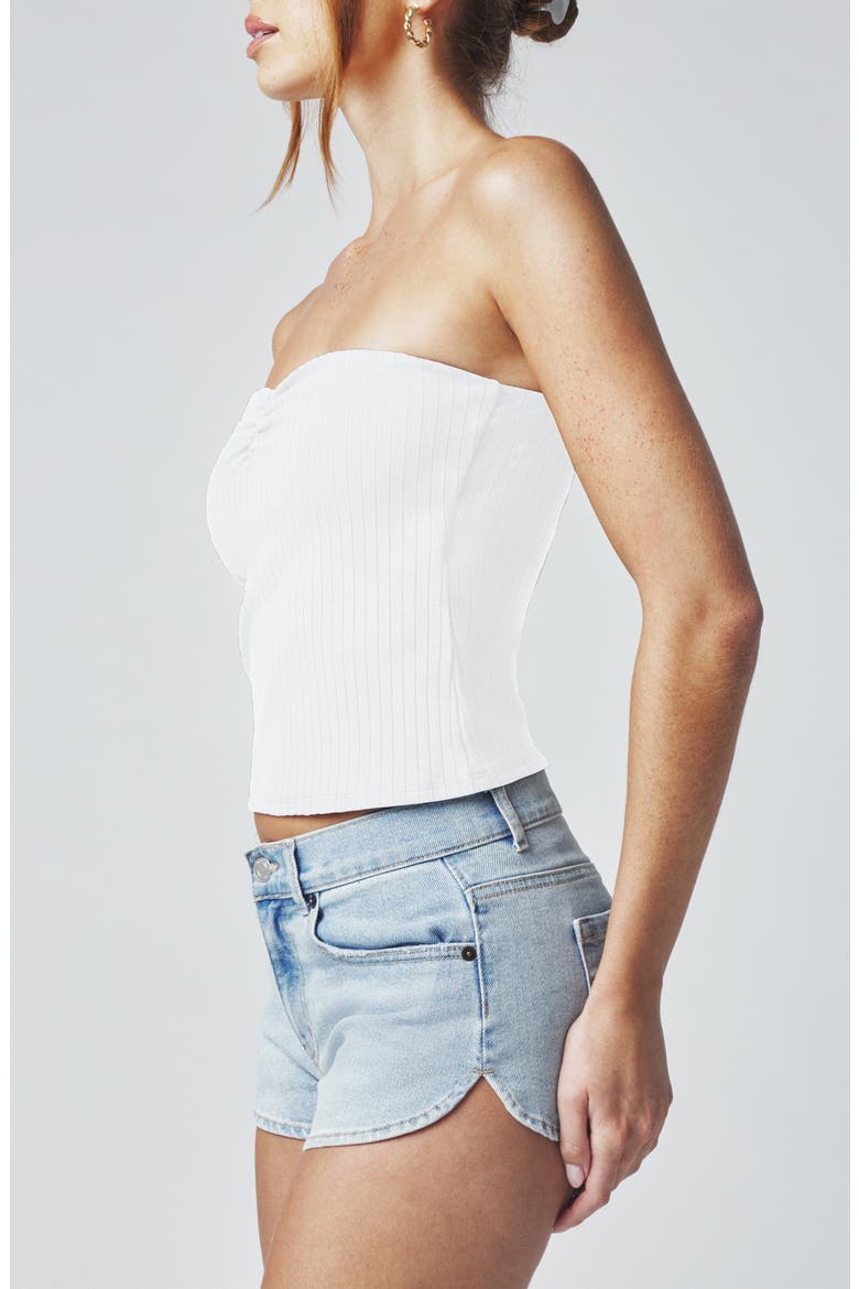 Ruched Tube Top, Alternate, color, BRIGHT WHITE