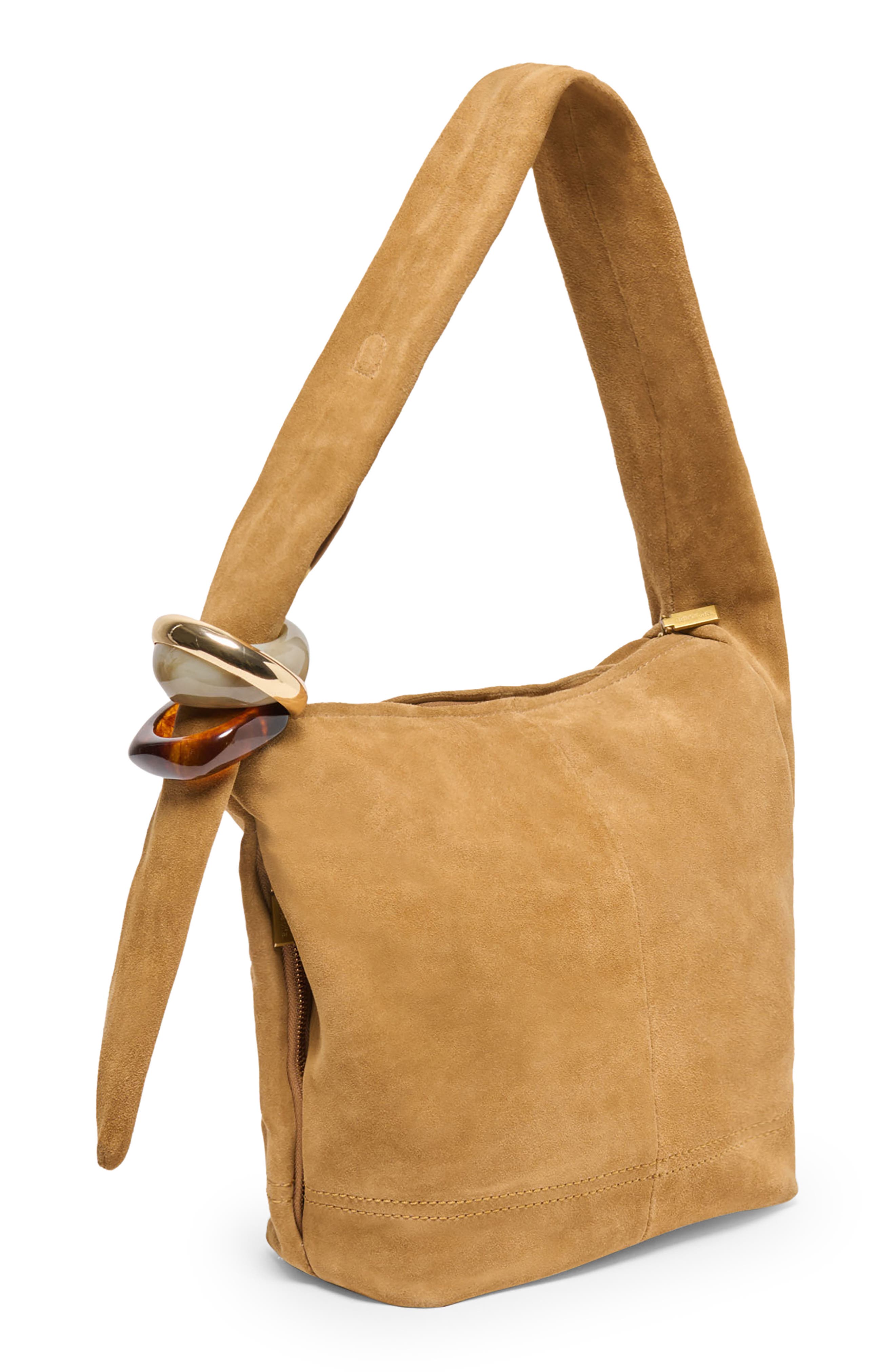 Dolce Vita Kalen Suede Shoulder Bag, Alternate, color, Camel