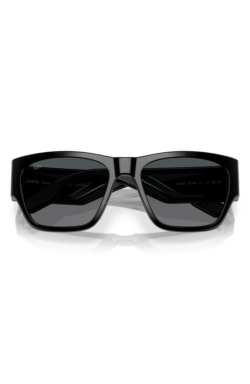 Costa Del Mar Suenos 57mm Polarized Rectangular Sunglasses In Black/gray Gradient 580g
