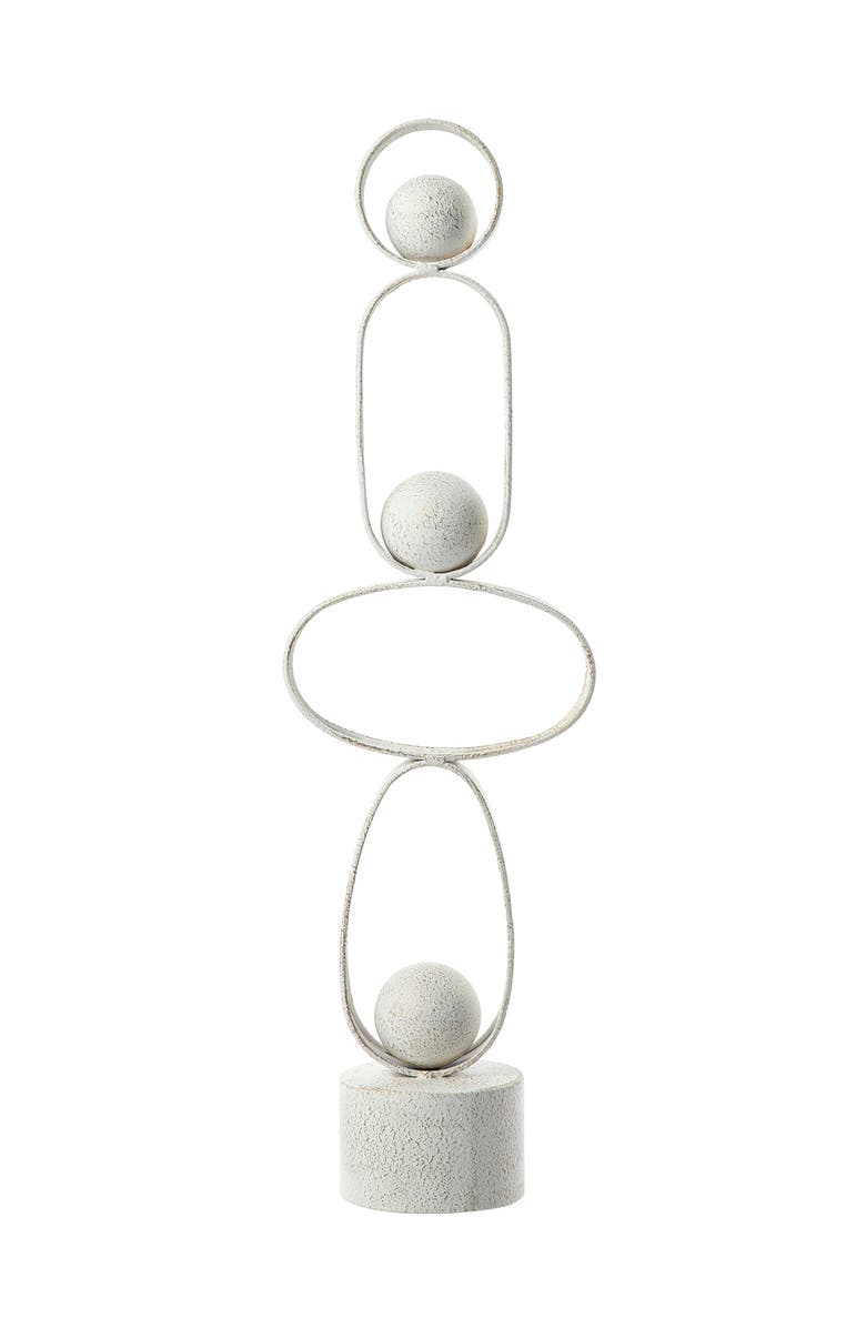 Glitzhome 25.50"H Modern Abstract White Metal Sculpture Table Decor, Main, color, White