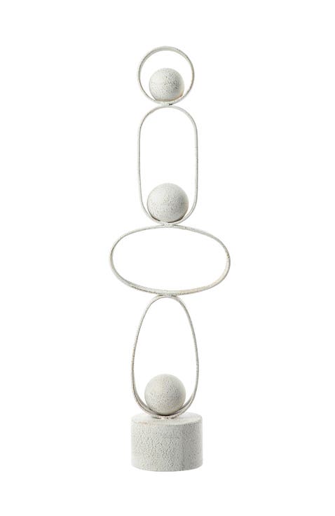 25.50"H Modern Abstract White Metal Sculpture Table Decor