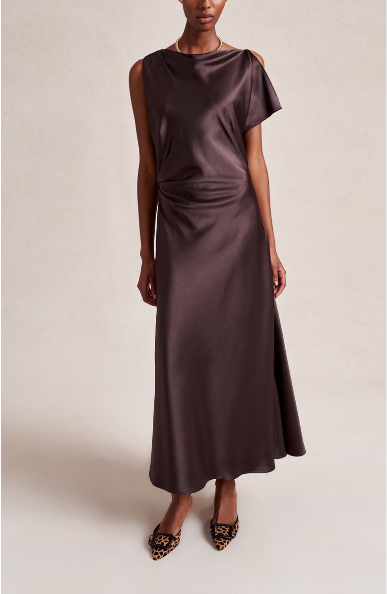 La Ligne Satin Moira Dress, Main, color, Chocolate