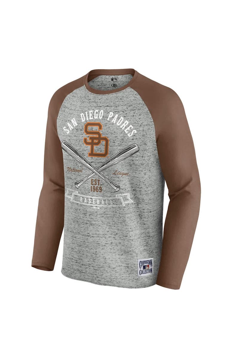 Darius Rucker Collection by Fanatics Men's Darius Rucker Collection by Fanatics Heather Gray San Diego Padres Raw Edge Raglan Long Sleeve Baseball T-Shirt, Alternate, color, Heather Gray