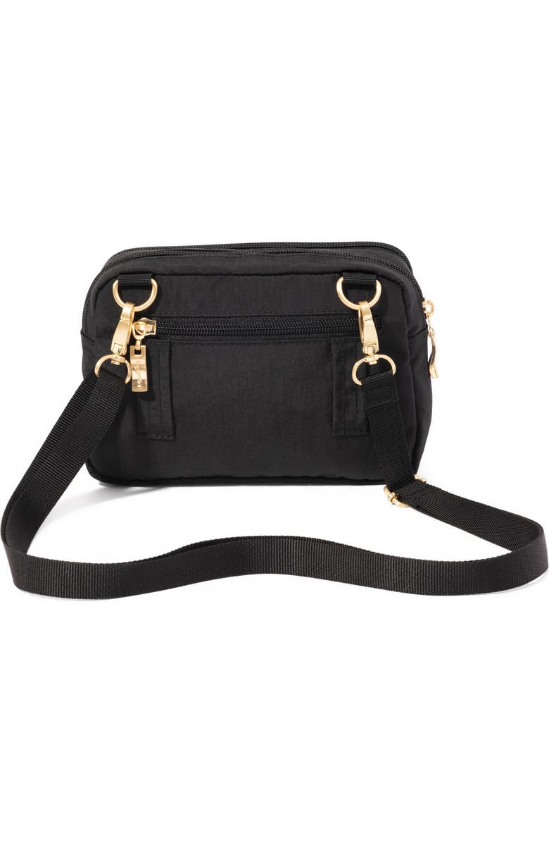 BAGGALLINI Trifecta RFID Wallet Crossbody Bag, Alternate, color, Black With Gold Hardware