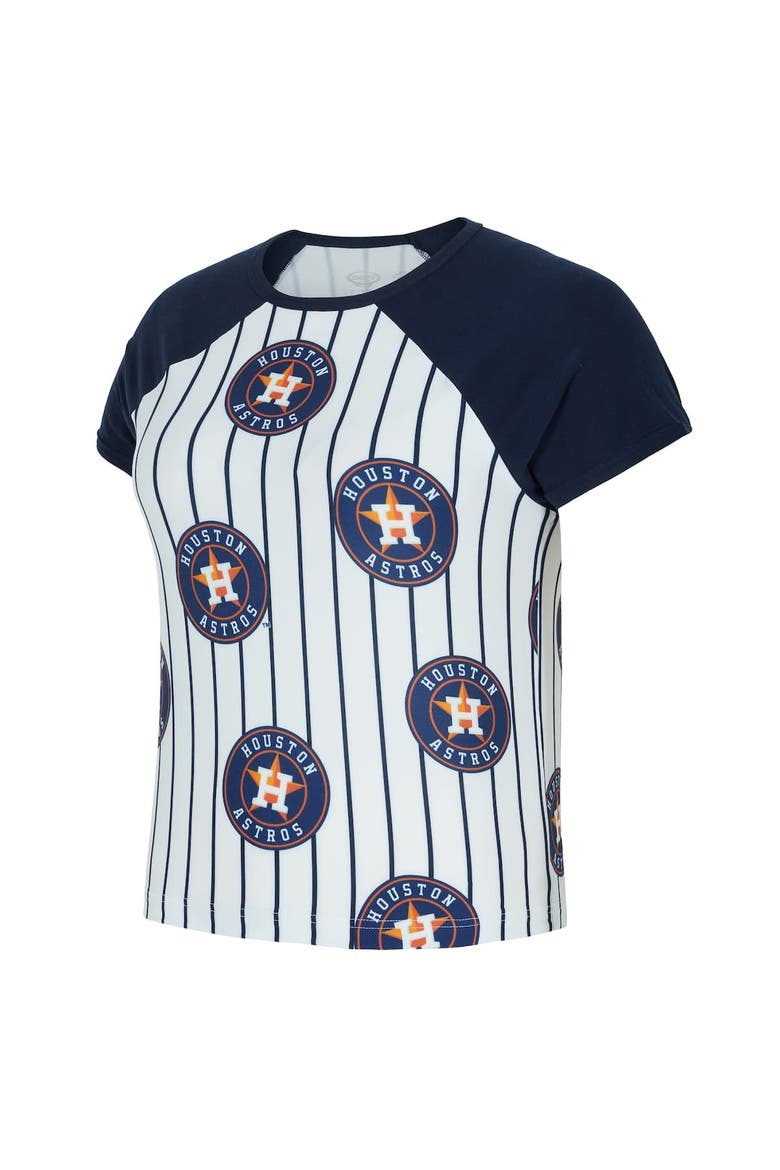 Women's Concepts Sport  White Houston Astros Outbound Pinstripe Raglan T-Shirt, Alternate, color, White