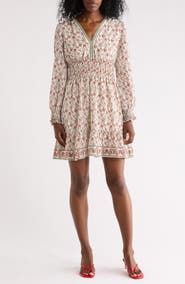 MAX STUDIO V-Neck Long Sleeve Minidress