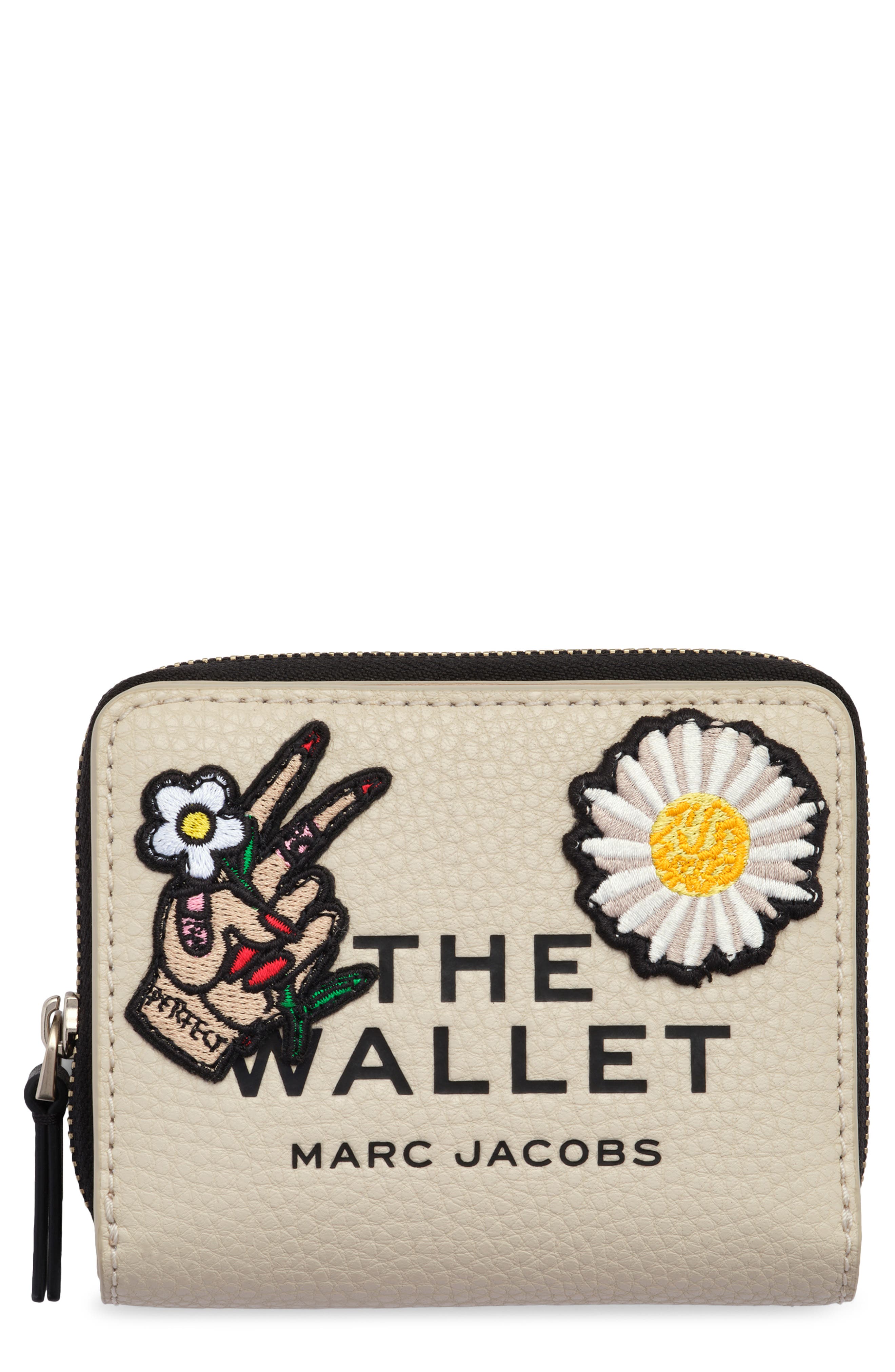 Marc Jacobs The Mini Compact Wallet, Main, color, Cloud White Multi