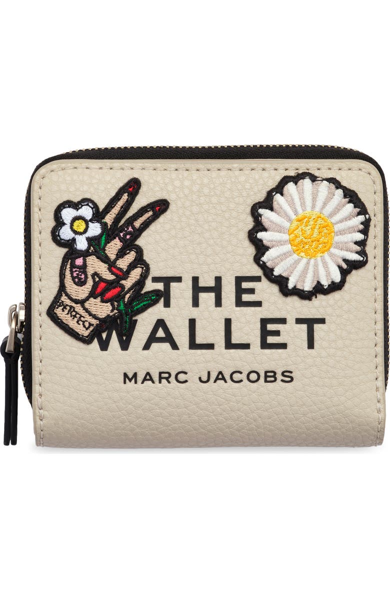 Marc Jacobs The Mini Compact Wallet, Main, color, Cloud White Multi