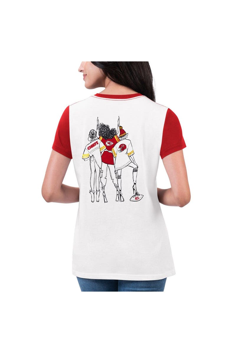 G-III 4HER BY CARL BANKS Women's G-III 4Her by Carl Banks White/Red Kansas City Chiefs Fashion Illustration T-Shirt, Alternate, color, White