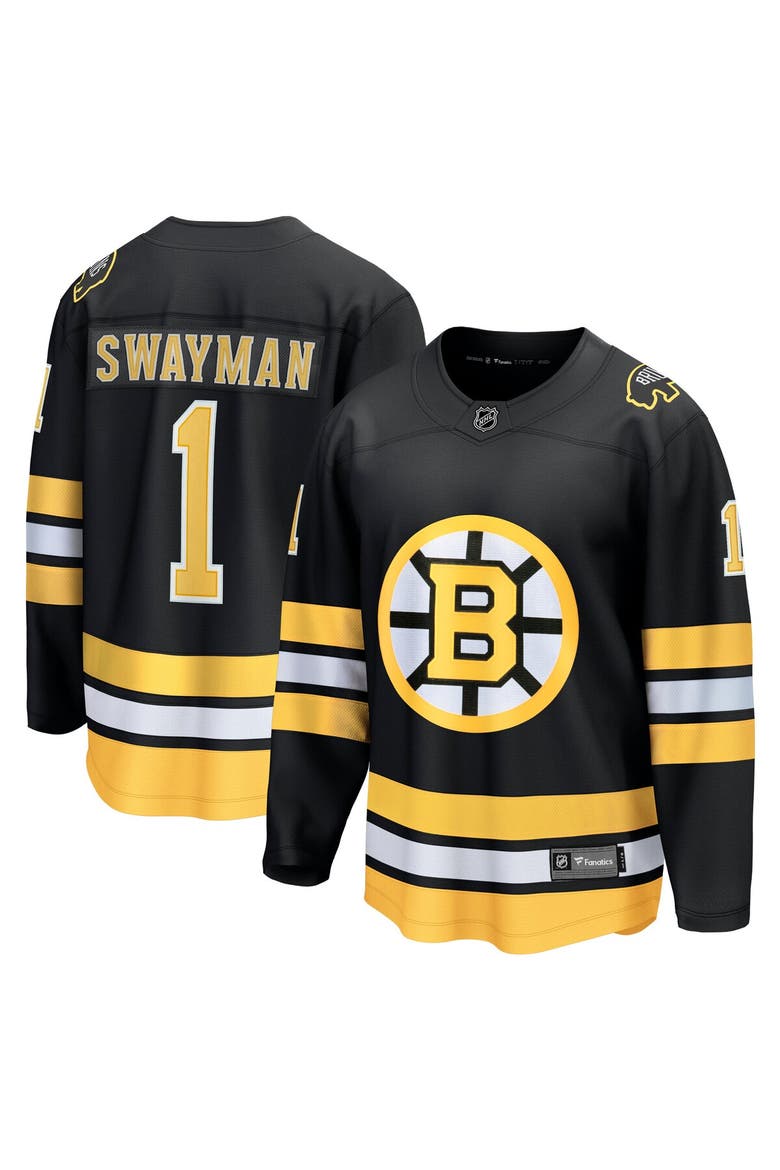 Men's Fanatics Jeremy Swayman Black Boston Bruins Home Breakaway Player Jersey, Main, color, Black
