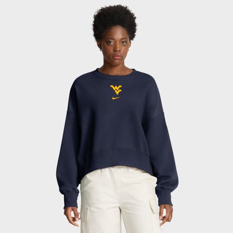 Women's Nike Navy West Virginia Mountaineers Oversized Phoenix Pullover Sweatshirt