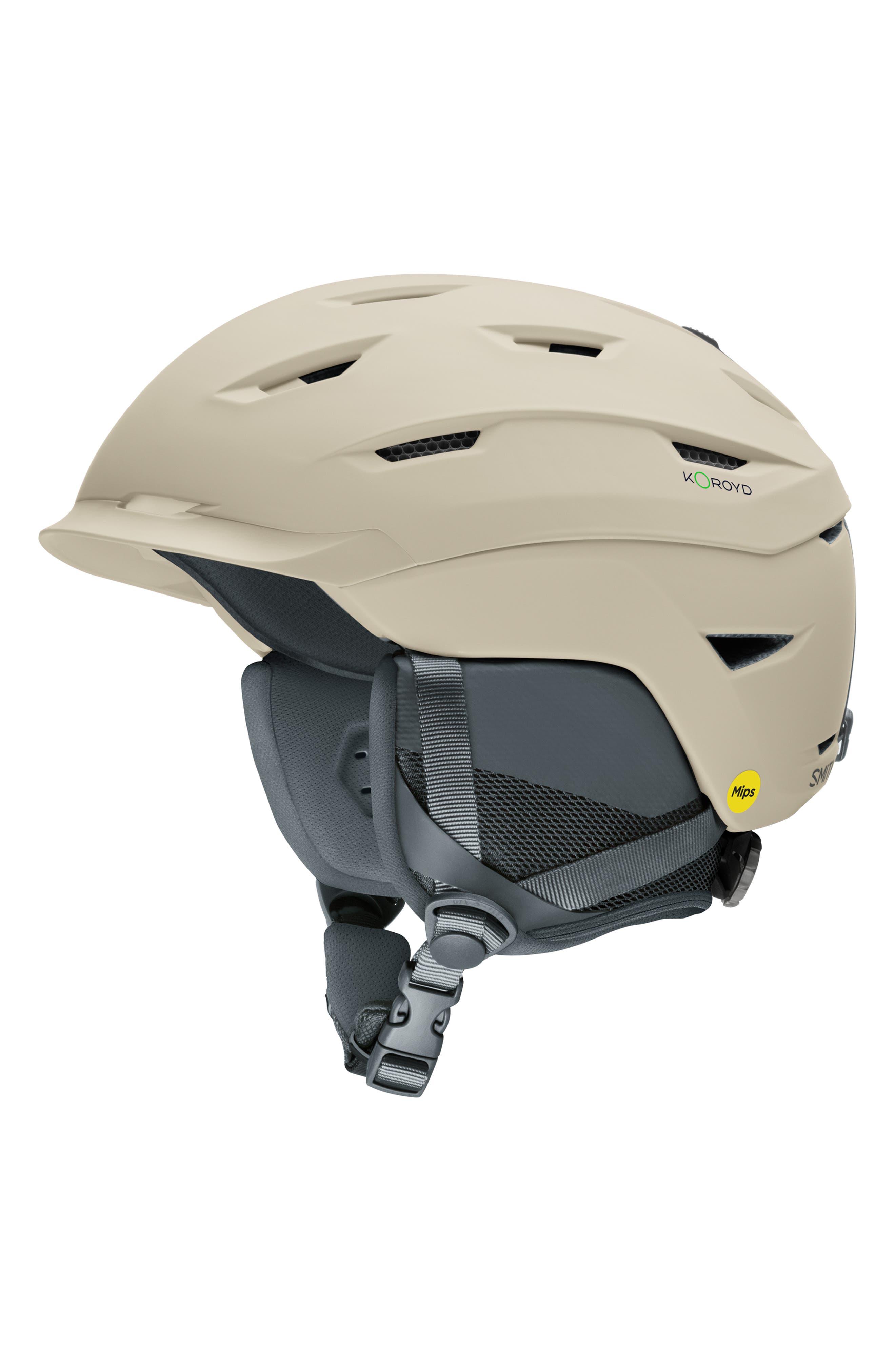 Smith Level Snow Helmet With Mips Round Contour Fit In Matte Chalk