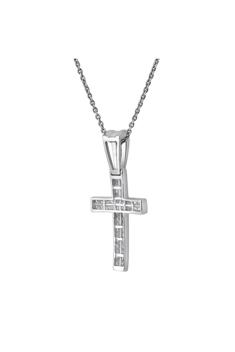 Seraphyne 1 Ct Cross 14K Gold Diamond Pendant, Alternate, color, 14K White Gold