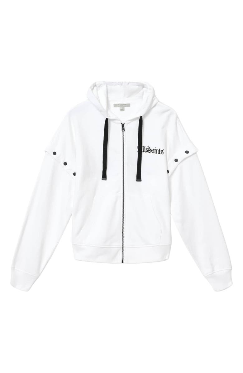 AllSaints Gig Amphia Zip Hoodie, Alternate, color, Optic White