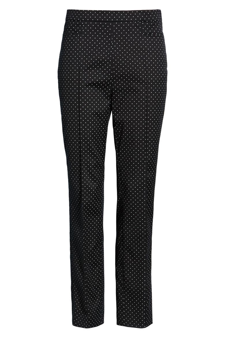 Franca Mini Dot Stretch Cotton Pants, Alternate, color, BLACK/CREAM