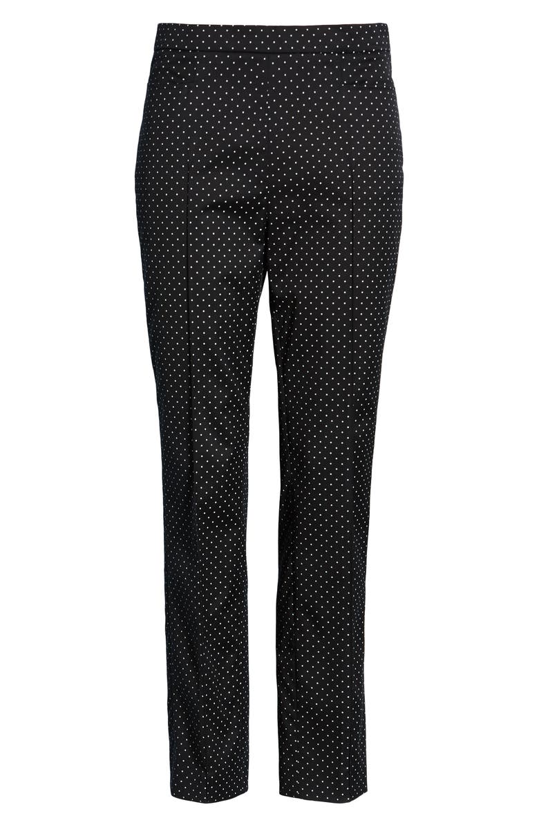 Akris punto Franca Mini Dot Stretch Cotton Pants, Alternate, color, Black/Cream