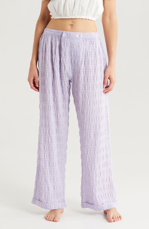 Cloud Ten Check Print Pajama Pants