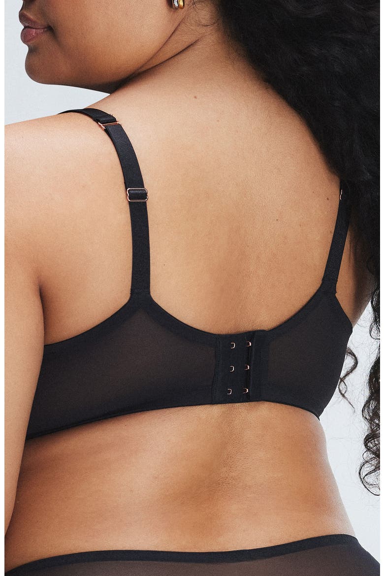 Nite Shade Underwire Padded Demi Bra, Alternate, color, BLACK CAVIAR