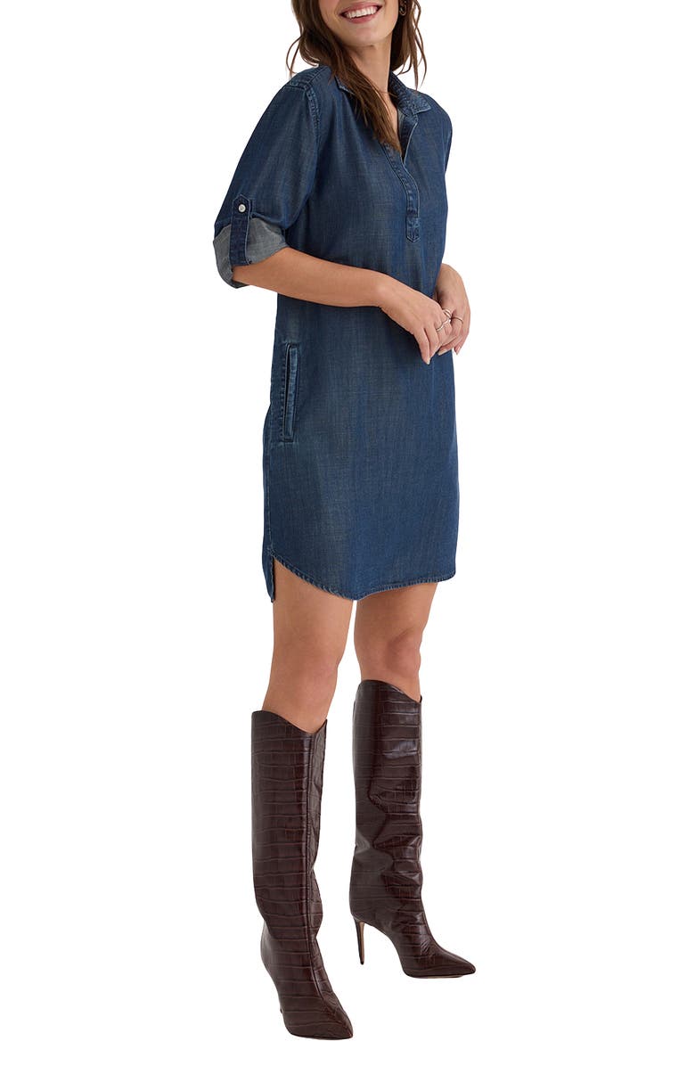 Bella Dahl Denim Mini Shirtdress, Alternate, color, Twilight Rinse Wash