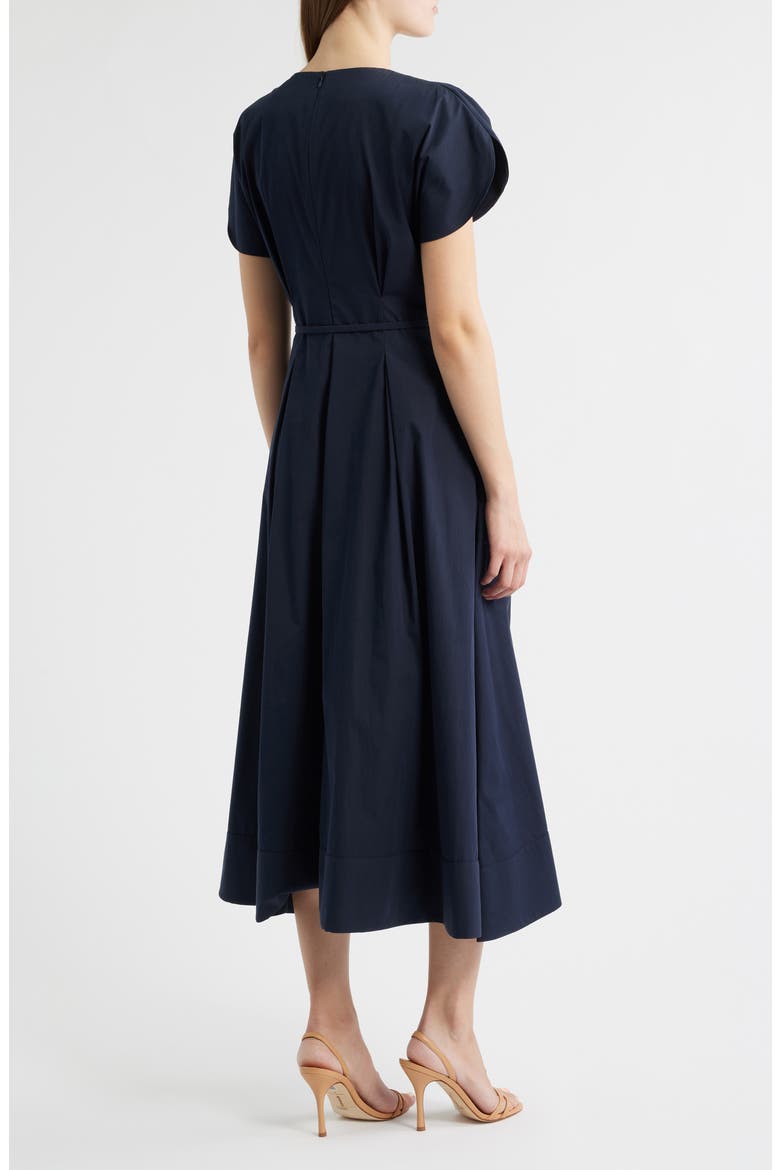 Demnilia Belted Cotton Blend Midi Dress, Alternate, color, SKY CAPTAIN