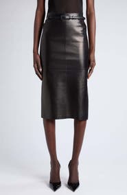 TOM FORD Guanteria Lambskin Leather Pencil Skirt