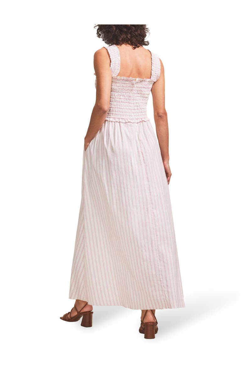 Ro&Zo Stripe Shirred Dress, Alternate, color, Pink