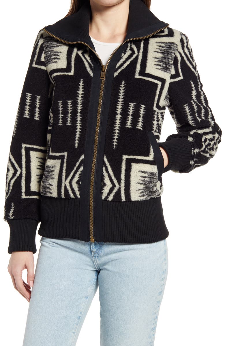 Pendleton Women's Foxglove Print Zip Jacket, Alternate, color,