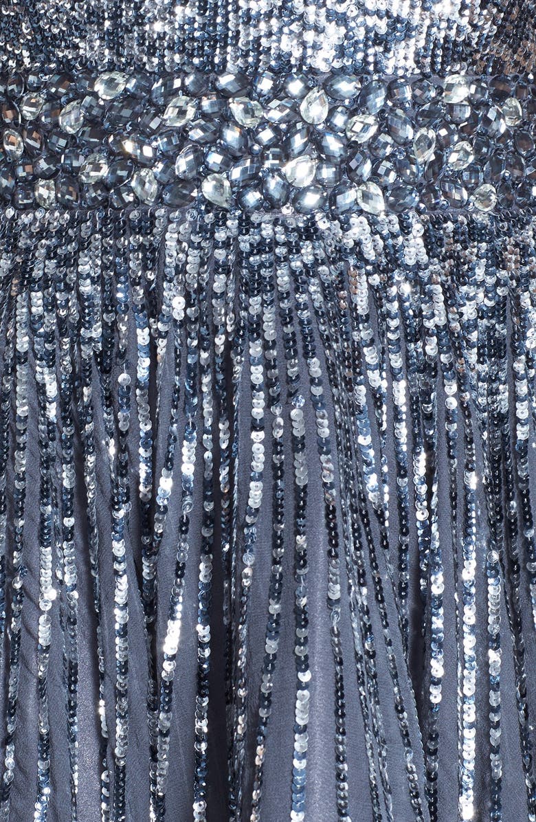 Sherri Hill Embellished Silk Fit & Flare Dress, Alternate, color, 