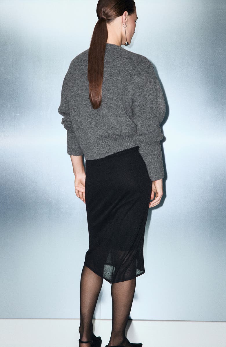 MANGO Estrella Embellished Sweater, Alternate, color, Dark Heather Grey