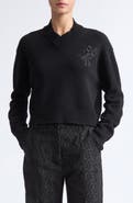 Cecilie Bahnsen Drusilla Embroidered Bow Wool Sweater